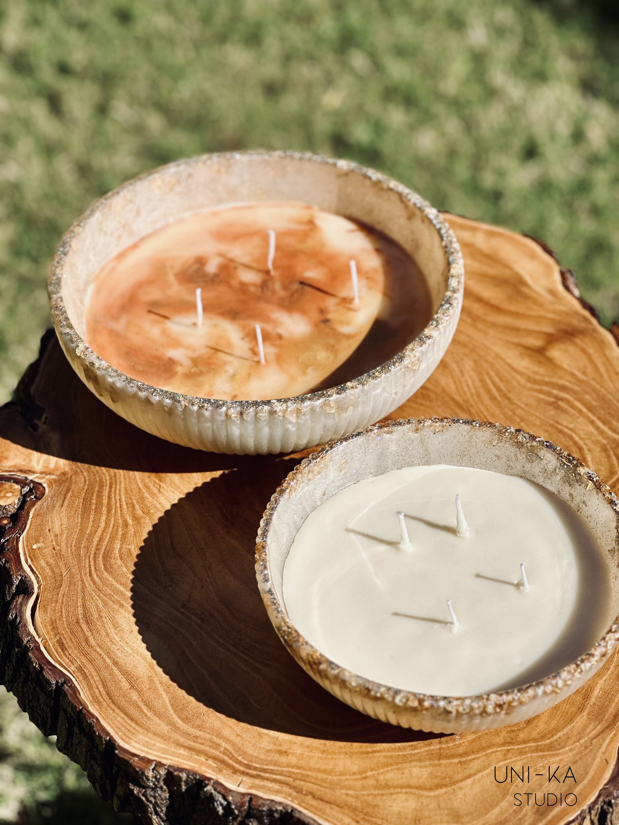 Bougies parfumées avec une base en résine