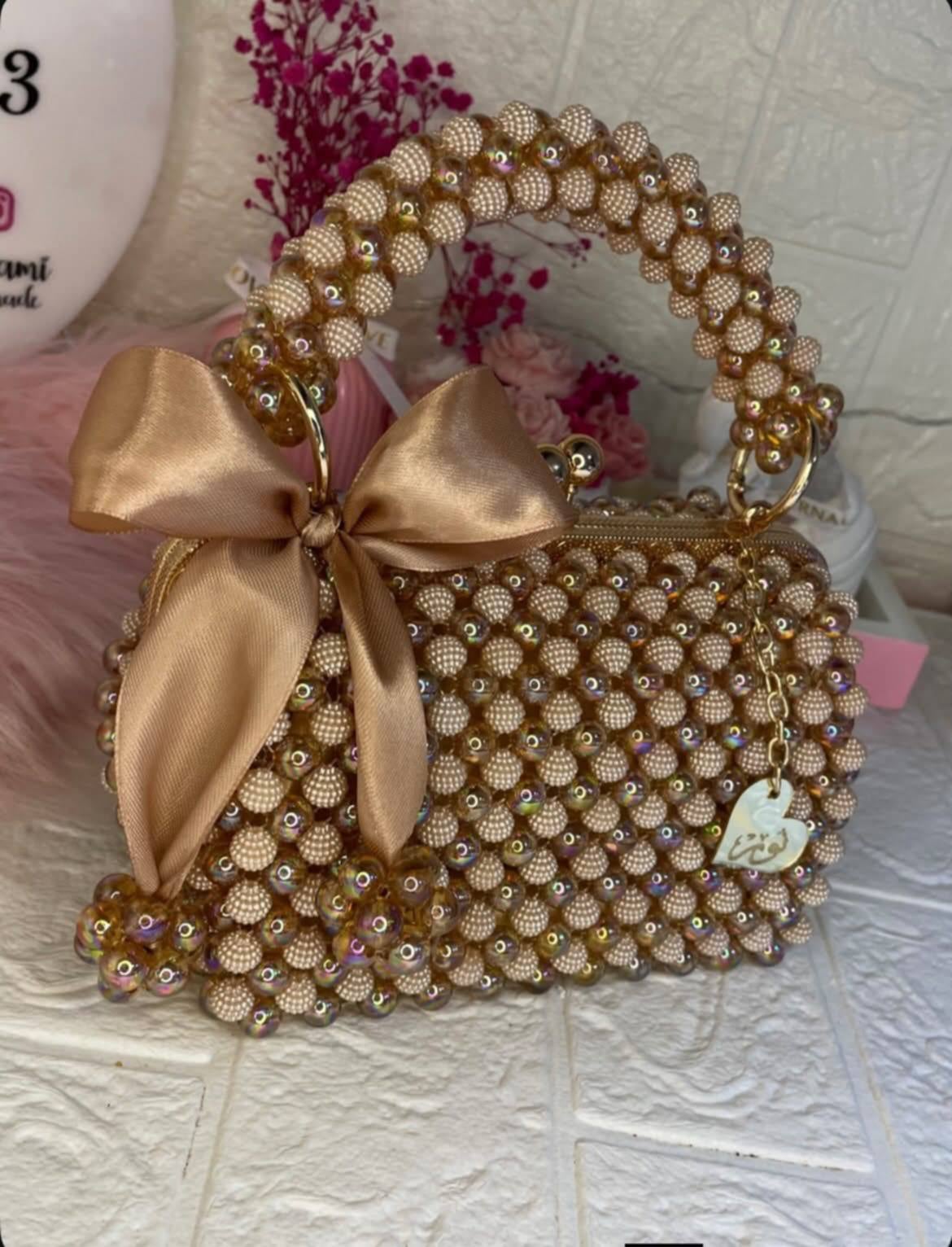 Sac en perles marron 