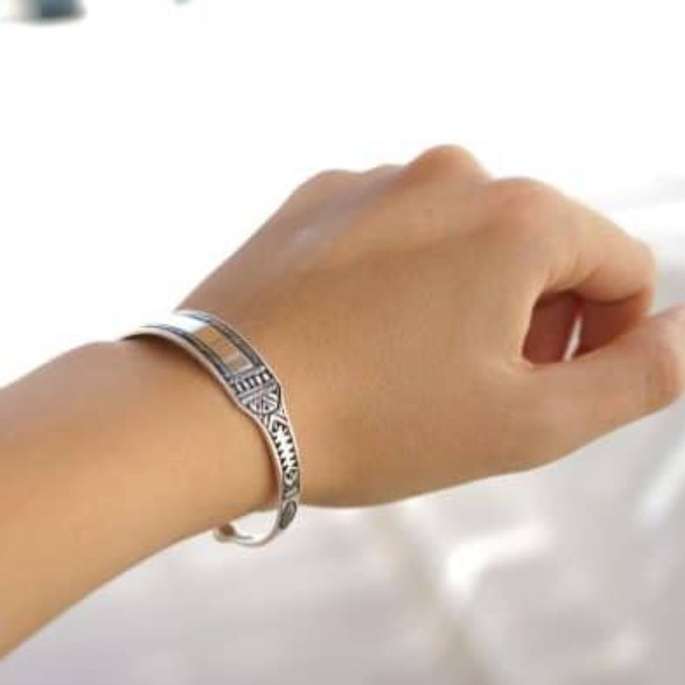 Bracelet berbère large Motif Homme et Femme  Argent 925