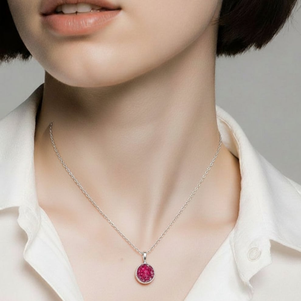 Collier Motif  Racine de Rubis en argent 925