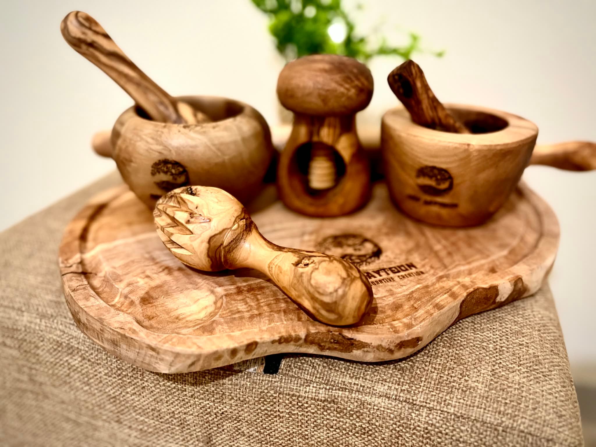 Pack Artisanal “Essentiels de la Cuisine en Bois d’Olivier (Mini pack)”