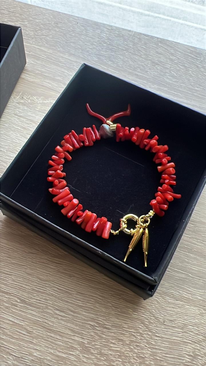 Bracelet en corail Naturel pour les Femmes Rebelles 