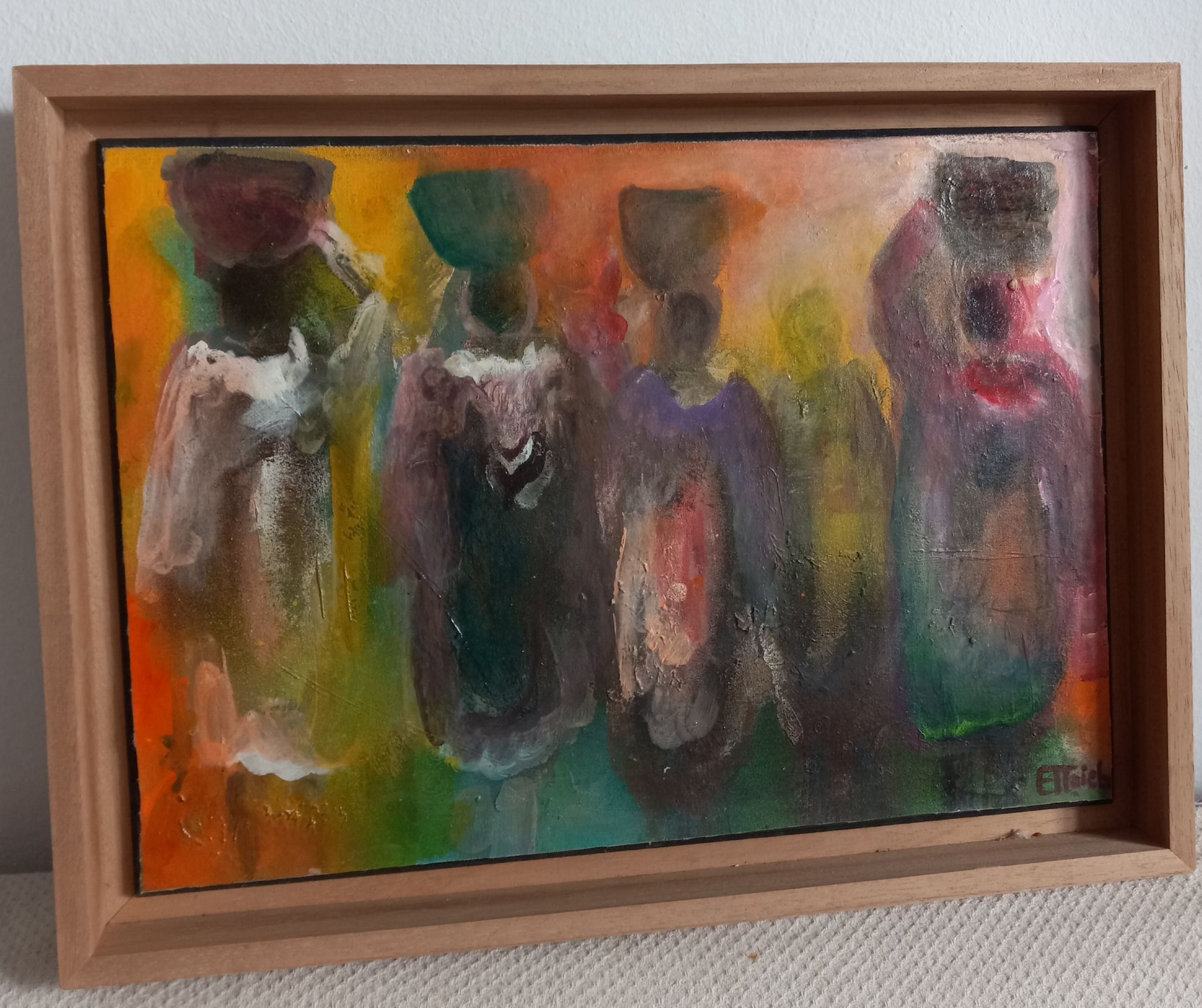Tableau peinture à l'huile, Femmes Africaines (1) 