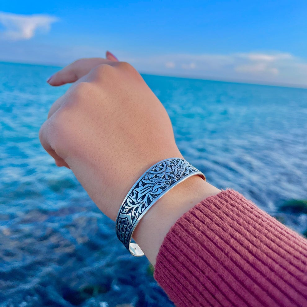 Jonc en argent Touareg large