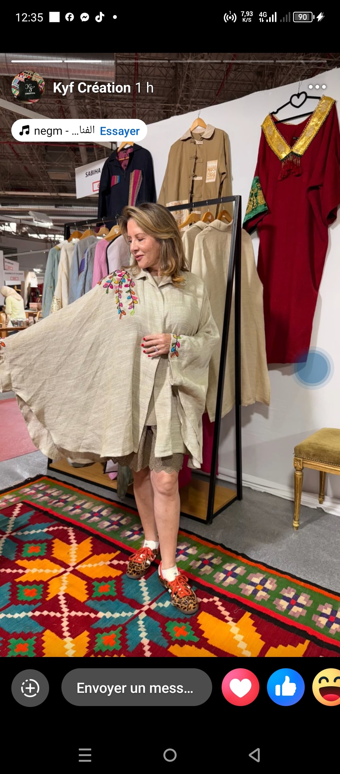 Cape Hayek naturelle brodés