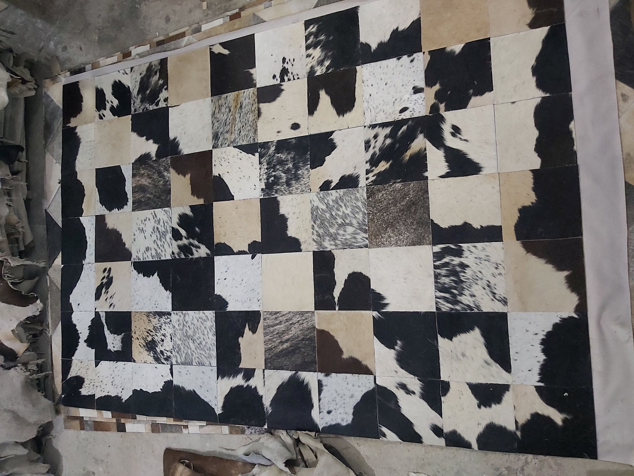 Tapis en cuir vachette