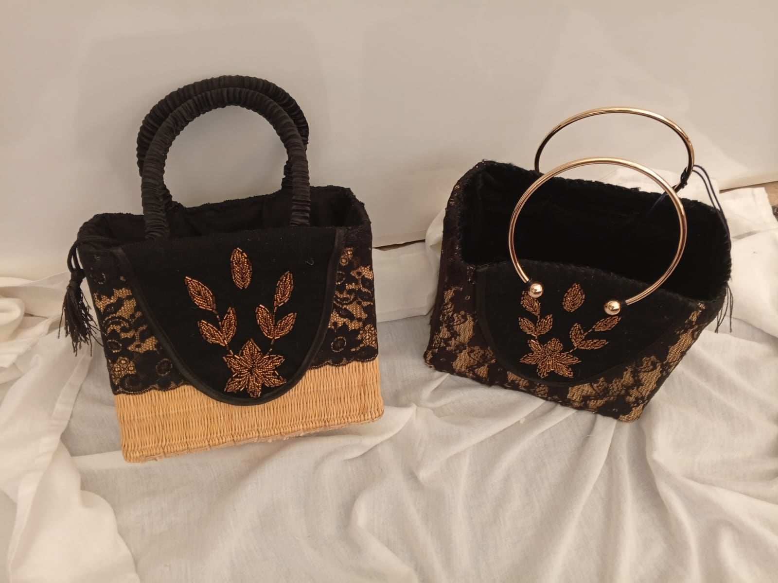 Couffin dentelle brodée