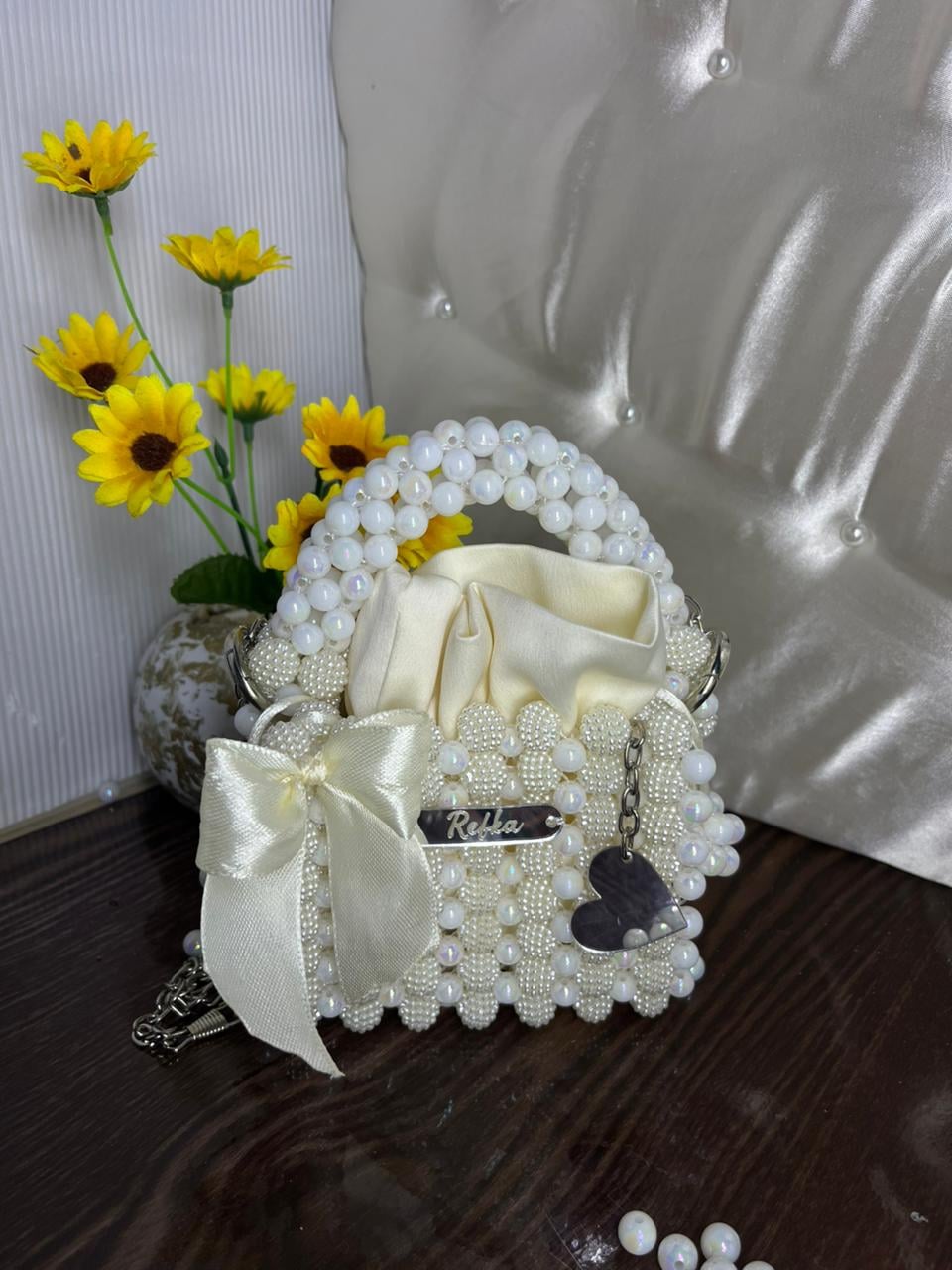 mini sac à main en perles