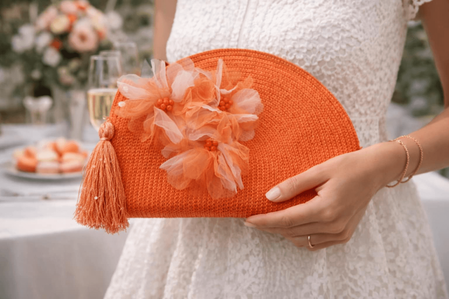 Pochette fleur Orange