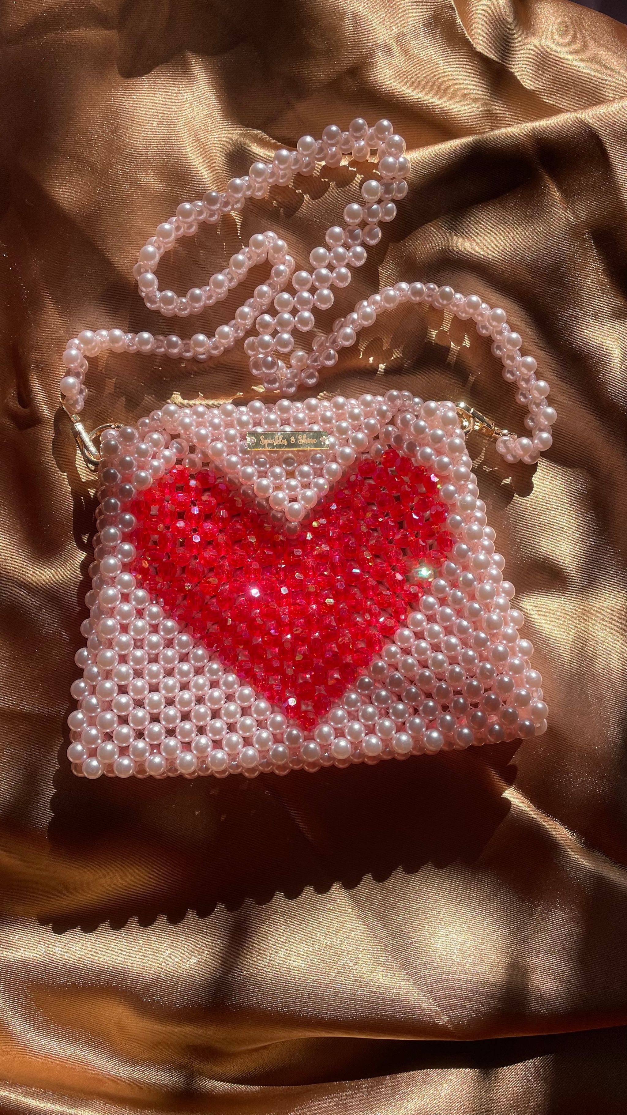 Sac en perles et cristaux