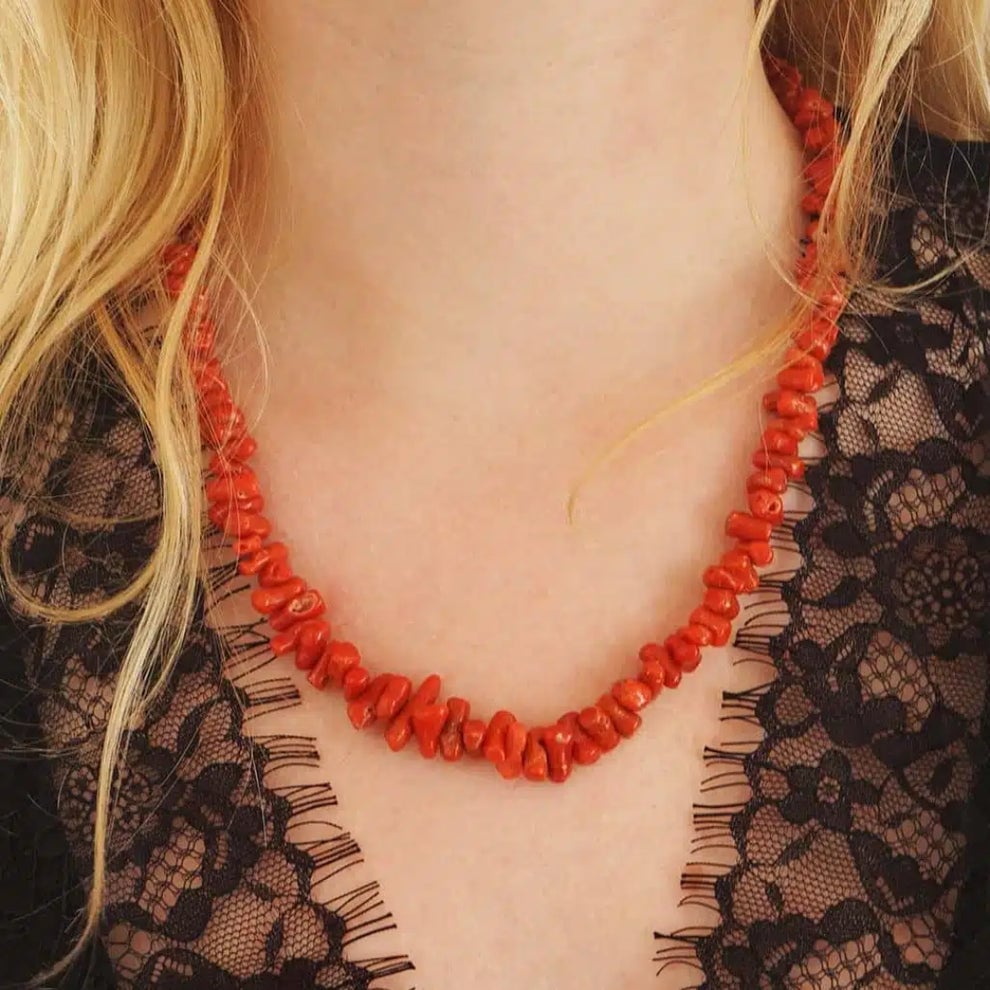 Collier en Corail Rouge naturel Classé du premier choix 