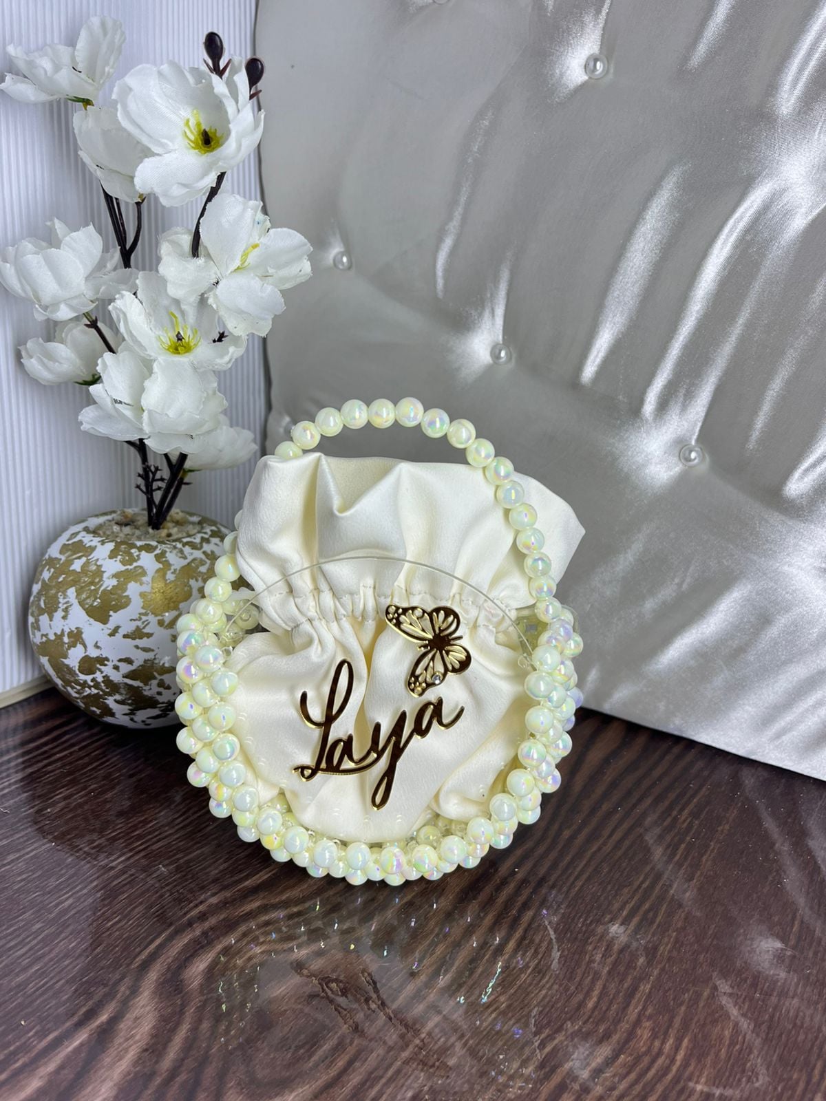 mini sac à main en perles