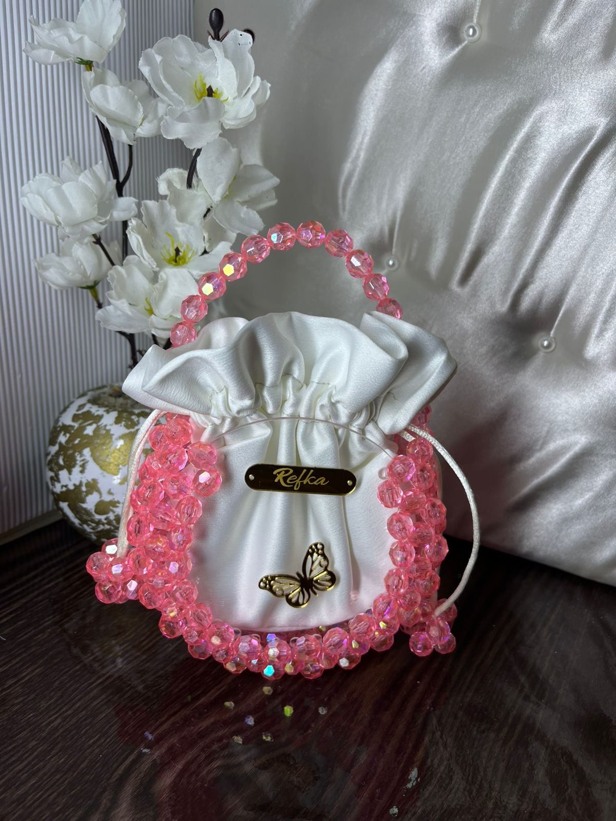 mini sac à main en perles