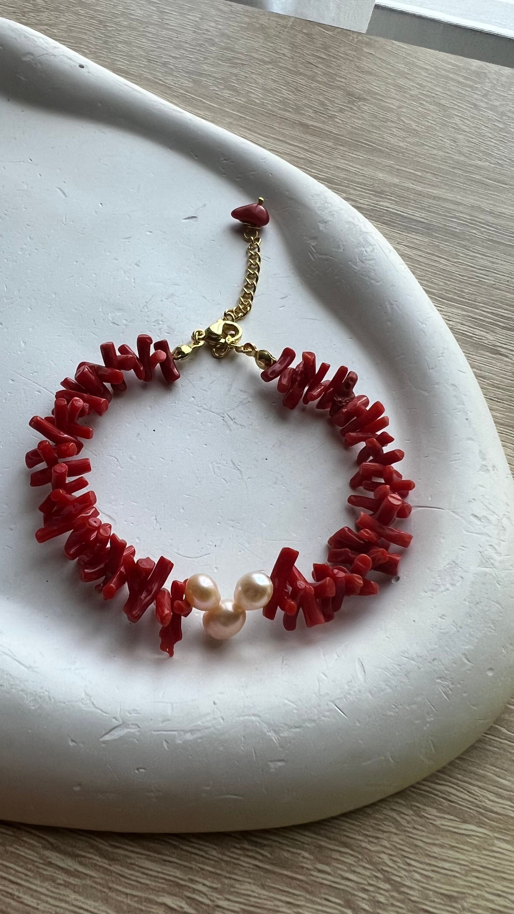 Bracelet en corail et perle 