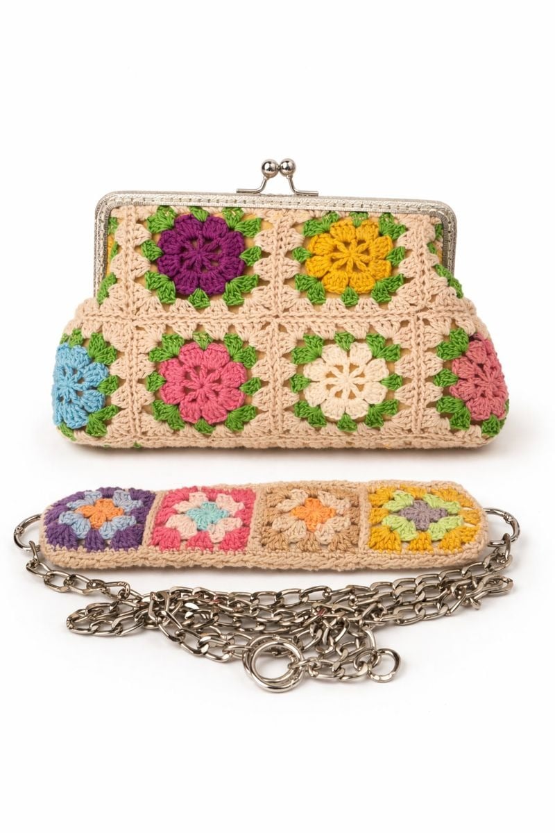 Sac à main granny square en crochet