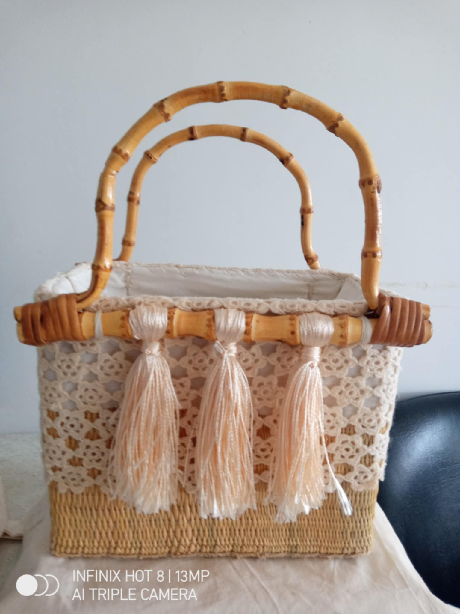 Couffin smar naturelle guipure