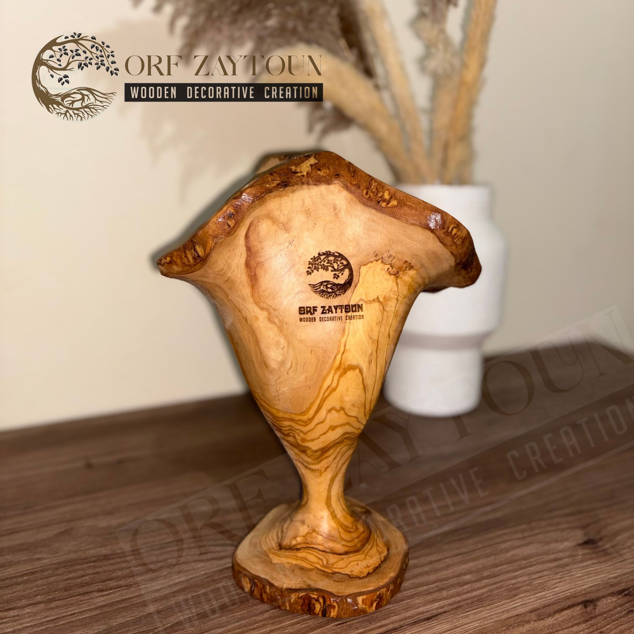 Objet décorative artisanale en bois d’olivier