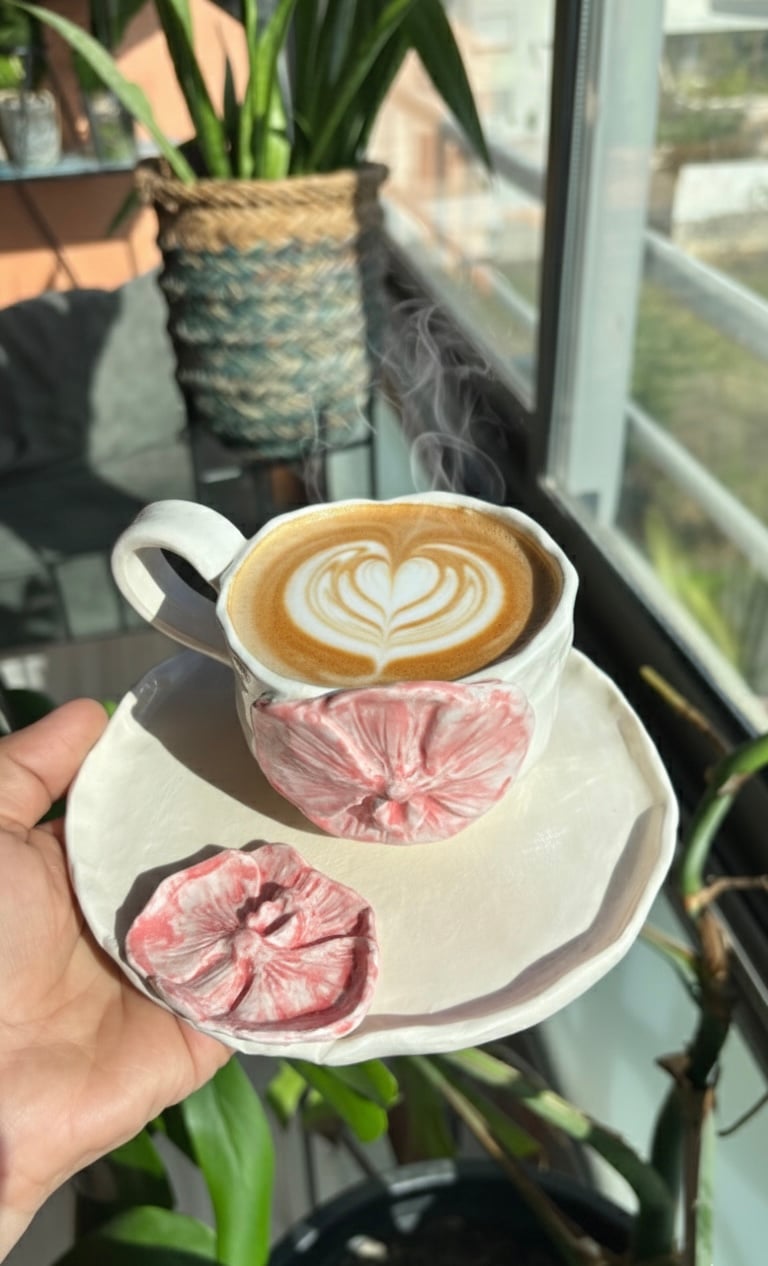 Tasse et sous tasse orchidée pink