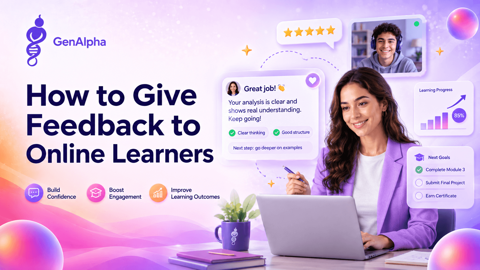 How to Give Feedback to Online Learners: Best Practices and Strategies cover image